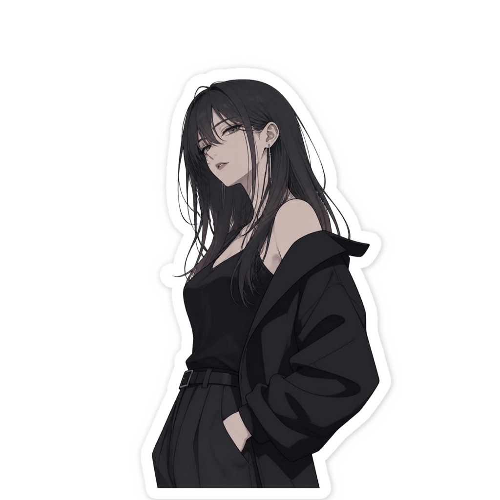 かっこいい　お姉さん　ステッカー