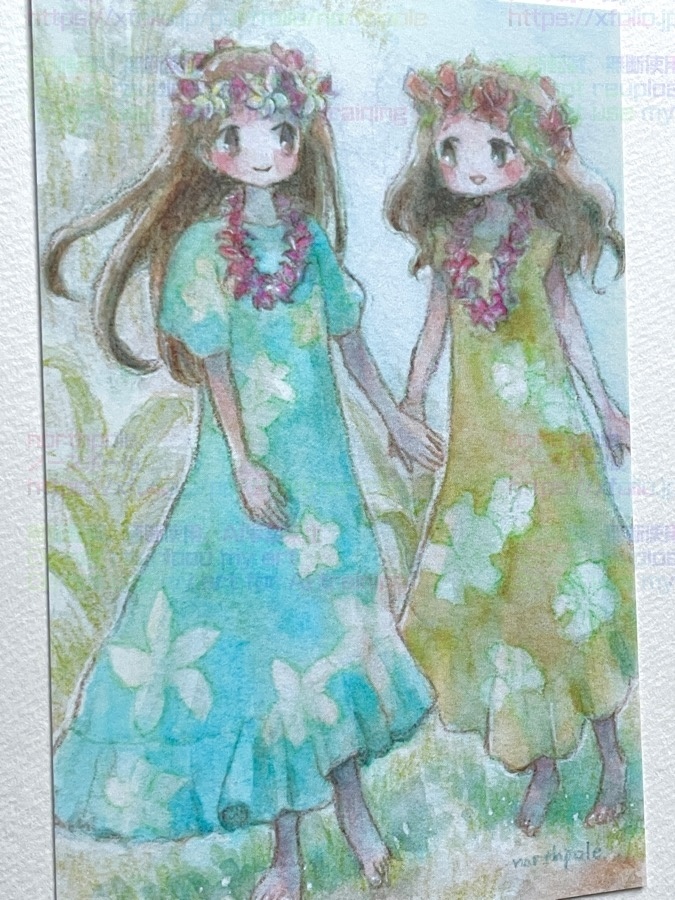 【ポストカード】ハイビスカスとプルメリア