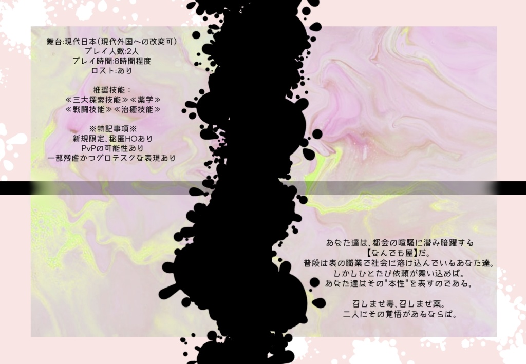 【CoC6版】召しませ毒、召しませ薬