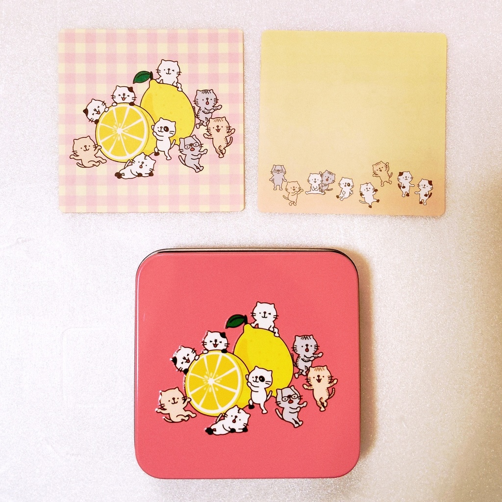ノッポキャット　メモ缶（レモン）