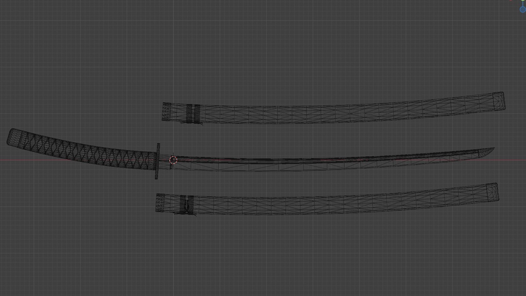 Katana001 Premium Japanese Sword Game-Ready PBR Model Low-poly 3D model