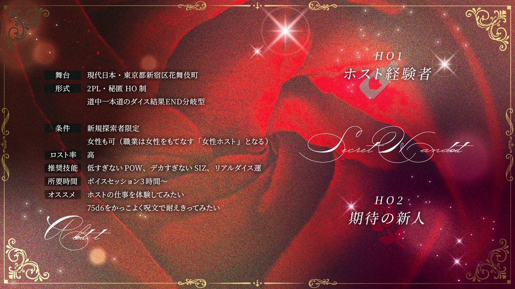 【CoC6th】薔薇とシャンパンに死す【2PL秘匿】