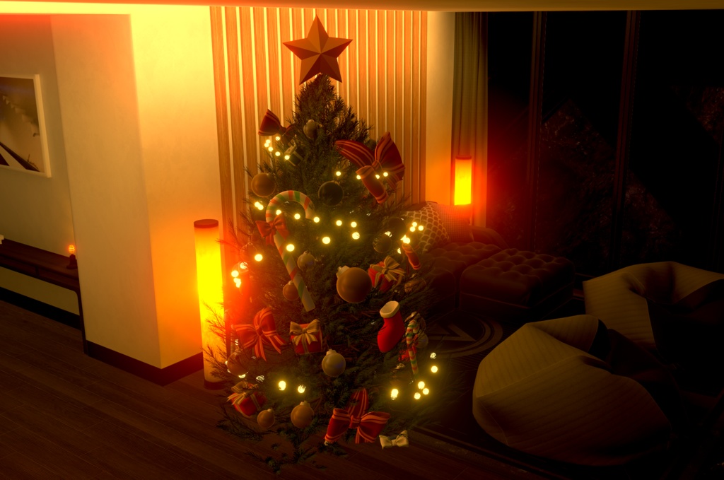 HD 3D Christmas tree【3Dモデル】 クリスマスツリー　* with warudo