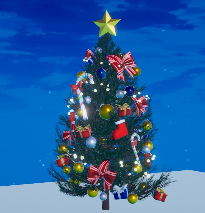 HD 3D Christmas tree【3Dモデル】 クリスマスツリー * with warudo