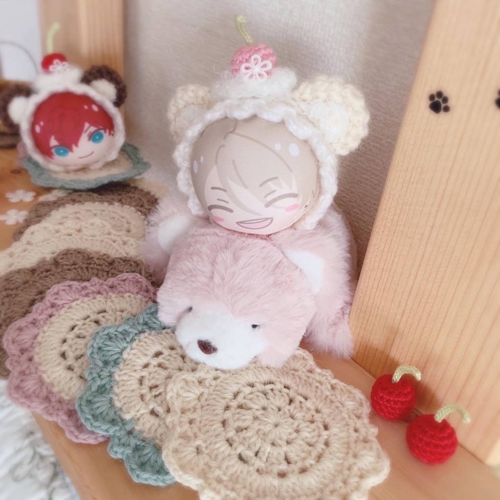 🐻🍒おまんじゅう着ぐるみ さくらんぼくまさん 🌿 ܸホワイトバニラ