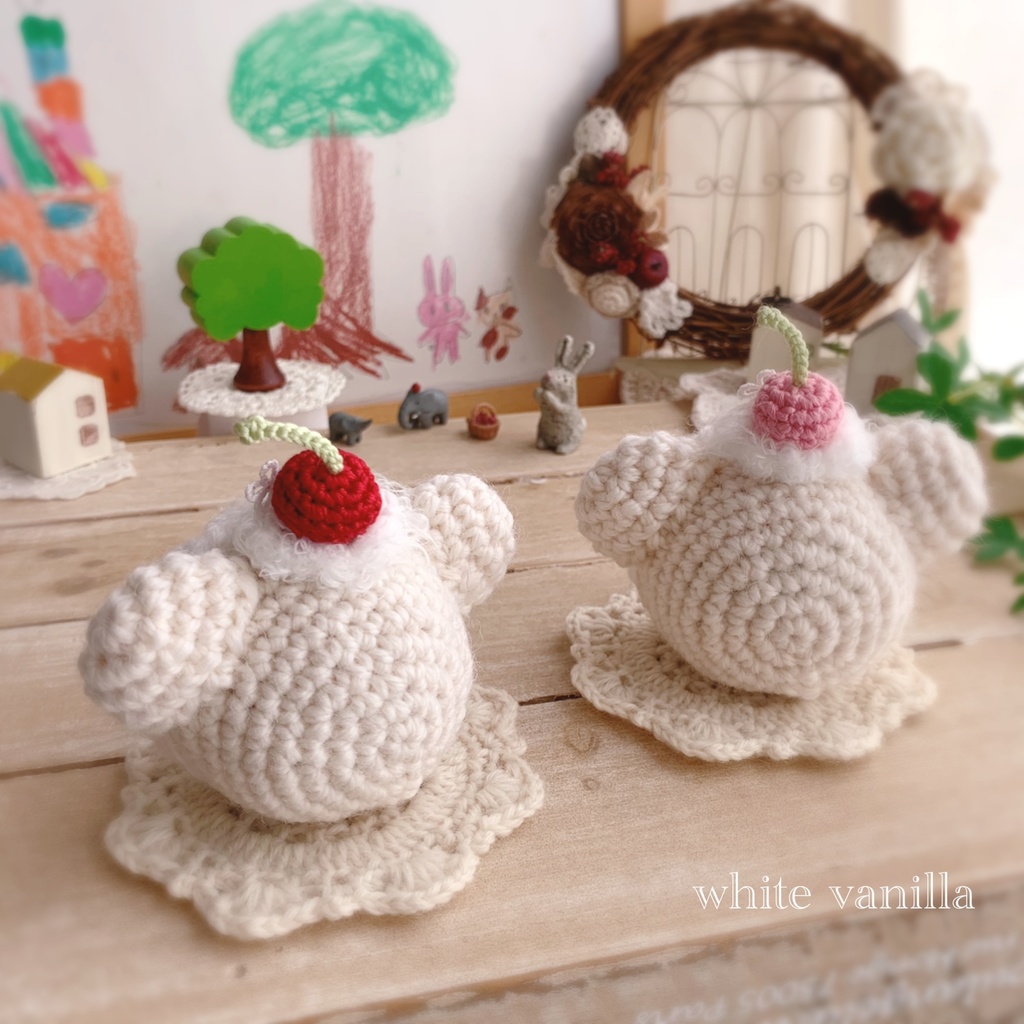 🐻🍒おまんじゅう着ぐるみ さくらんぼくまさん 🌿 ܸホワイトバニラ