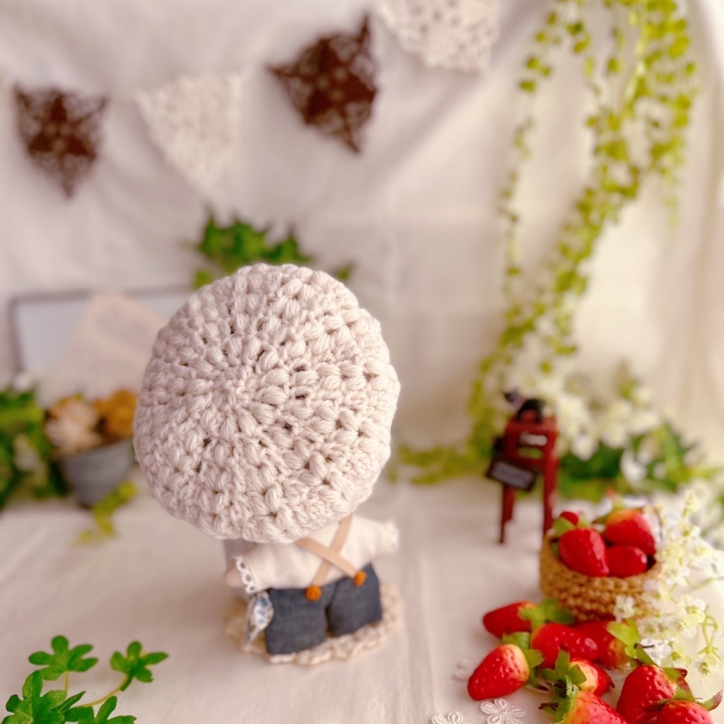 🍀16cmぬいぐるみ用ベレー風お帽子🍀