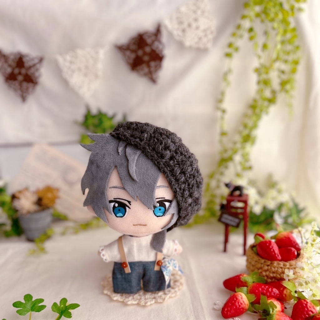 🍀16cmぬいぐるみ用ベレー風お帽子🍀