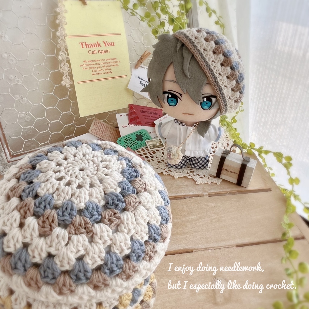 🍀 ぬいちゃん用ベレー帽 🍀