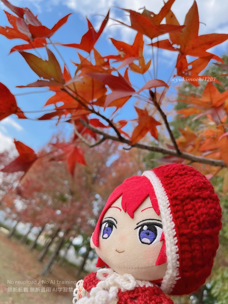 *ぬいぐるみ用りんごカラーのティペット*