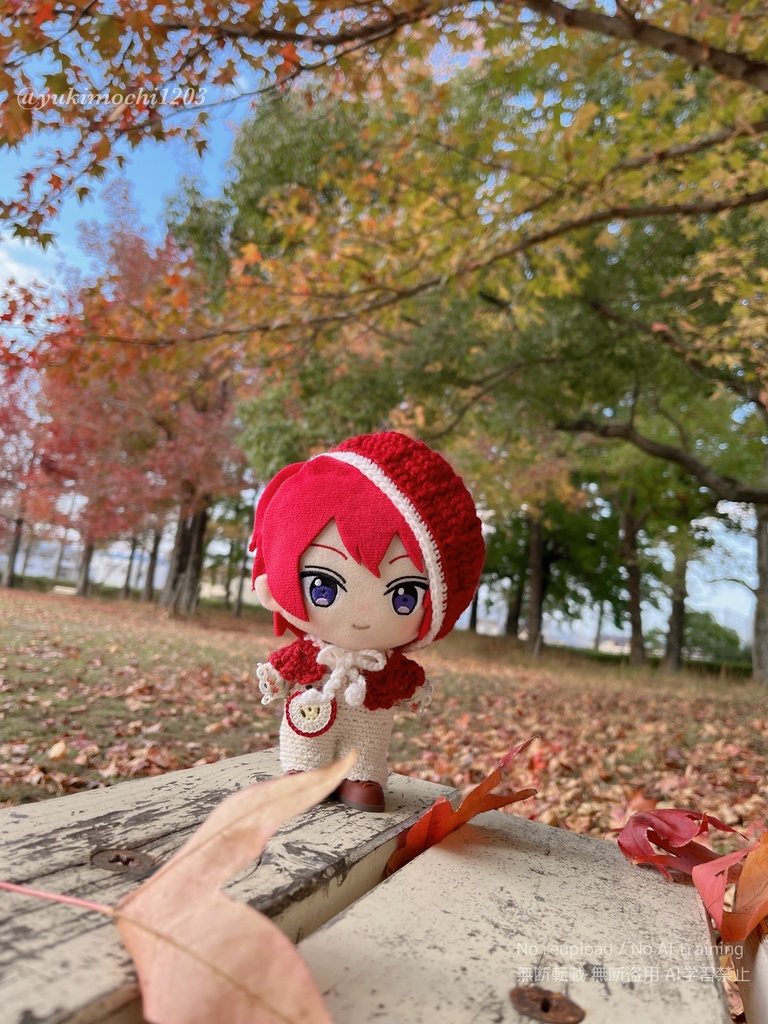 *ぬいぐるみ用りんごカラーのティペット*