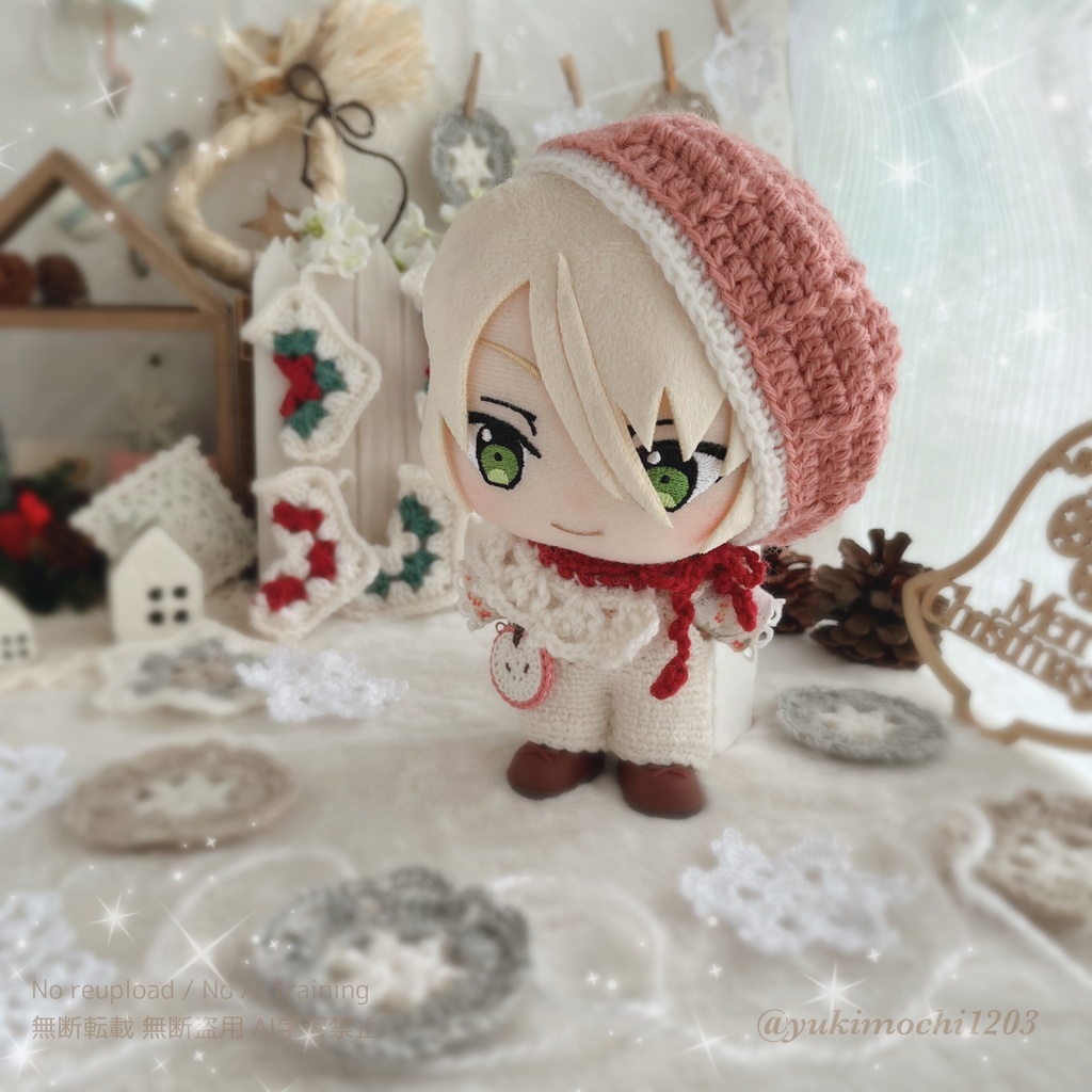 *ぬいぐるみ用りんごカラーのティペット*