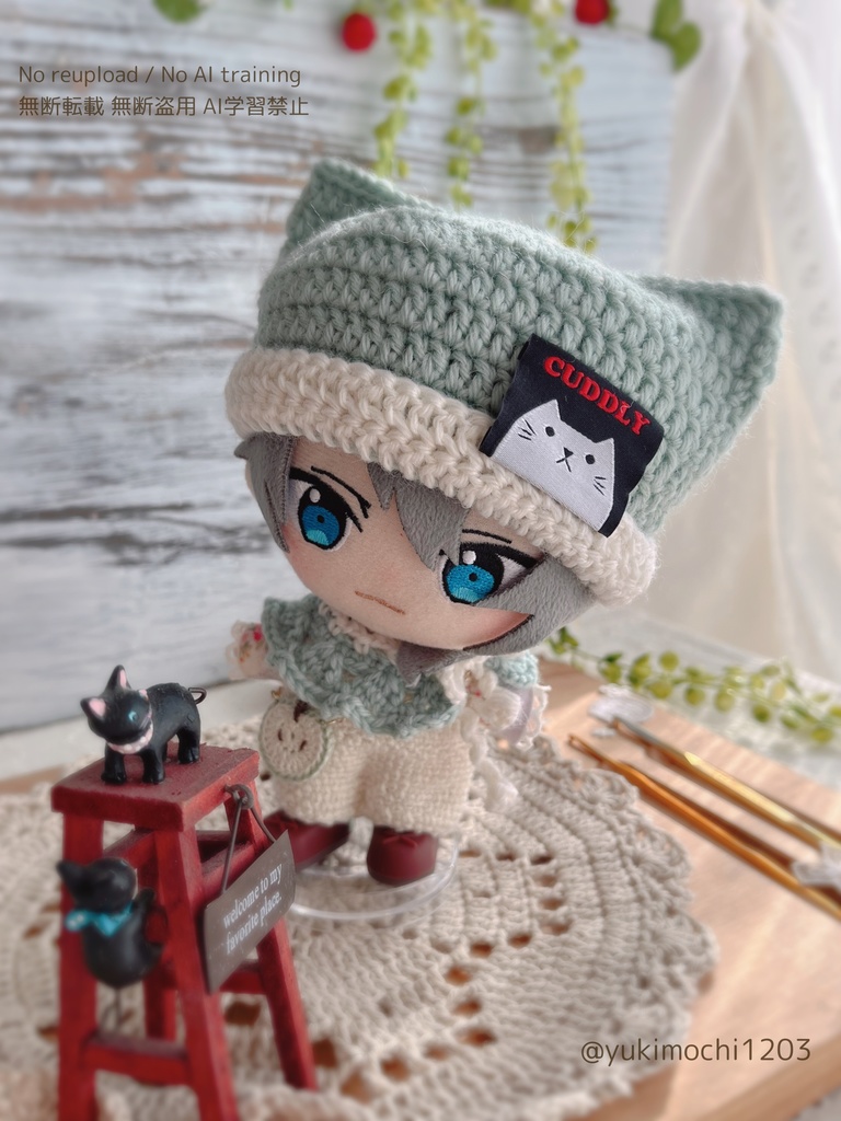 🐈⬛ぬいちゃん用ねこ耳帽子🐈⬛
