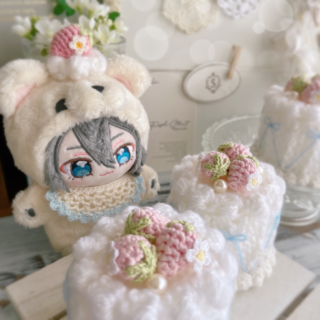 🩵手の平サイズのあみぐるみケーキ- un clair -🩵