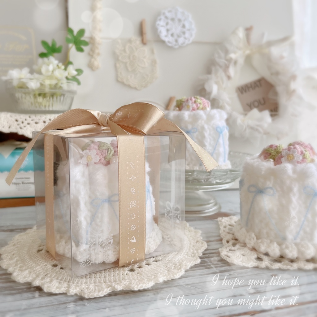 🩵手の平サイズのあみぐるみケーキ- un clair -🩵