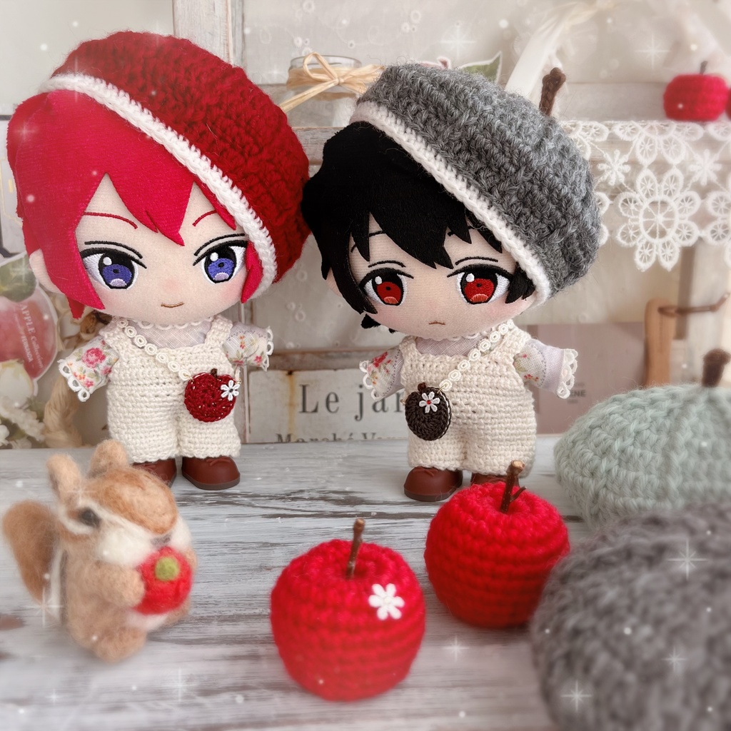 🍎ぬいぐるみ用りんごのベレー帽🍎