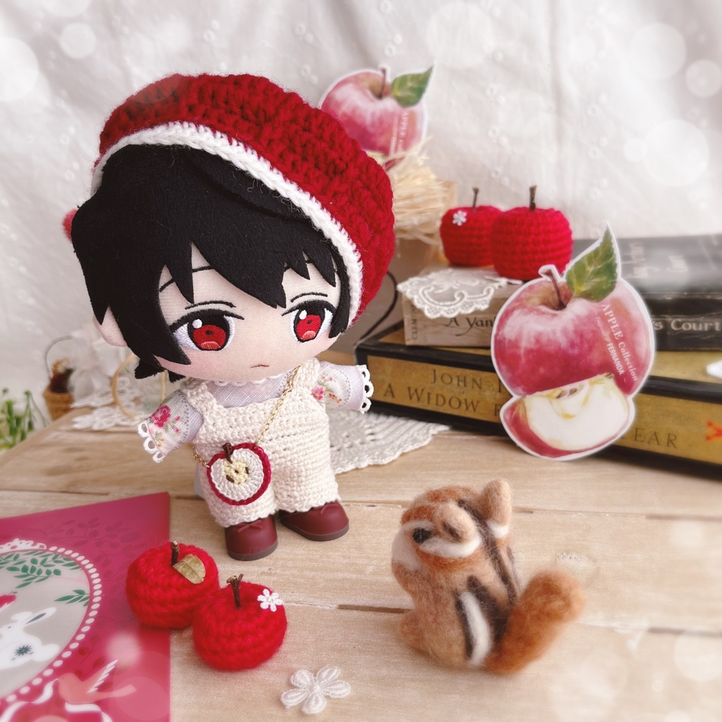🍎ぬいぐるみ用りんごのベレー帽🍎