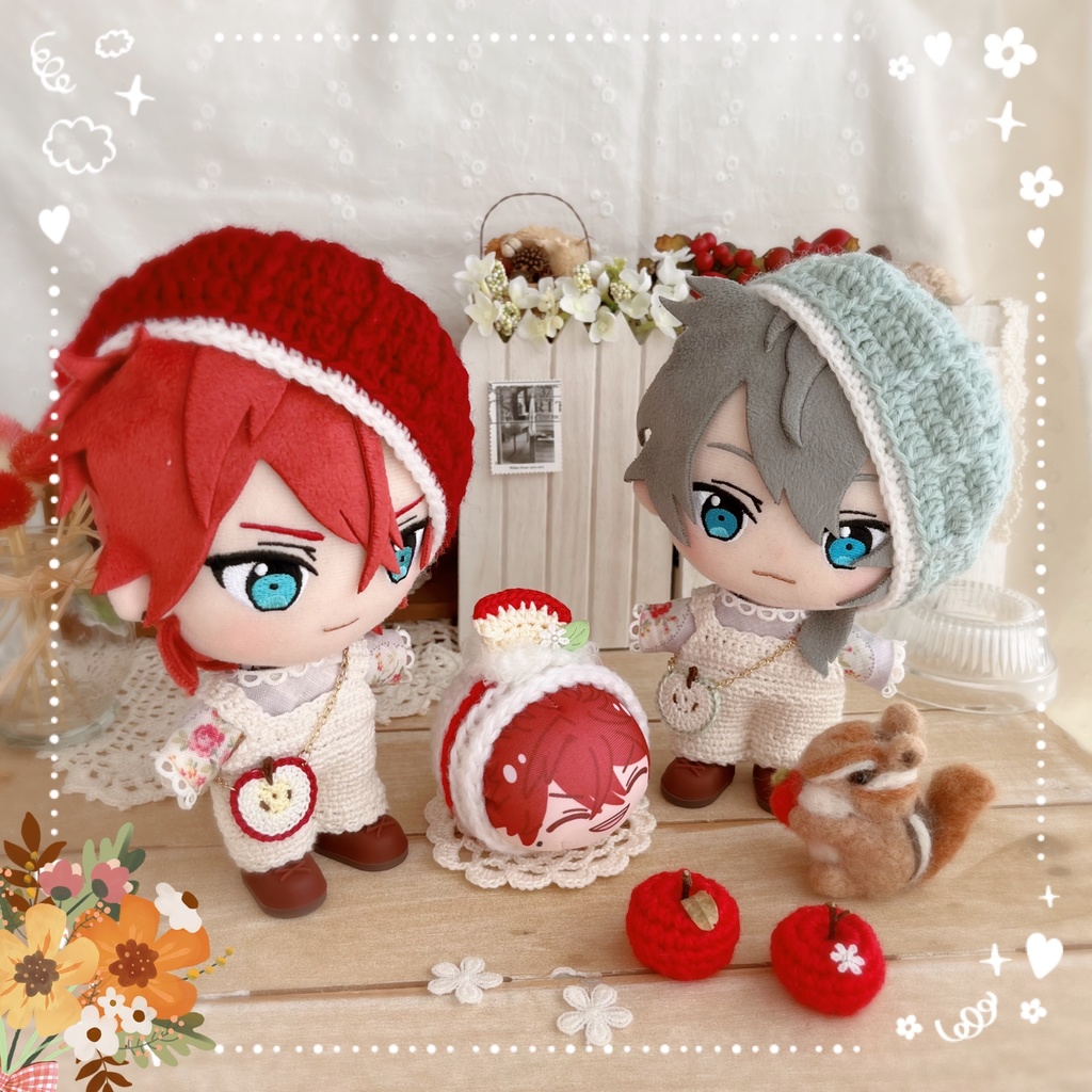 🍎ぬいぐるみ用りんごのベレー帽🍎