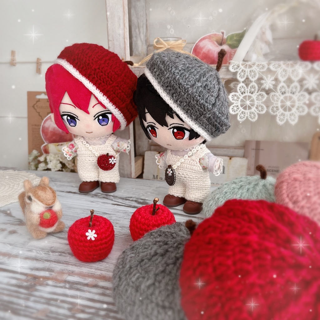 🍎ぬいぐるみ用りんごのベレー帽🍎