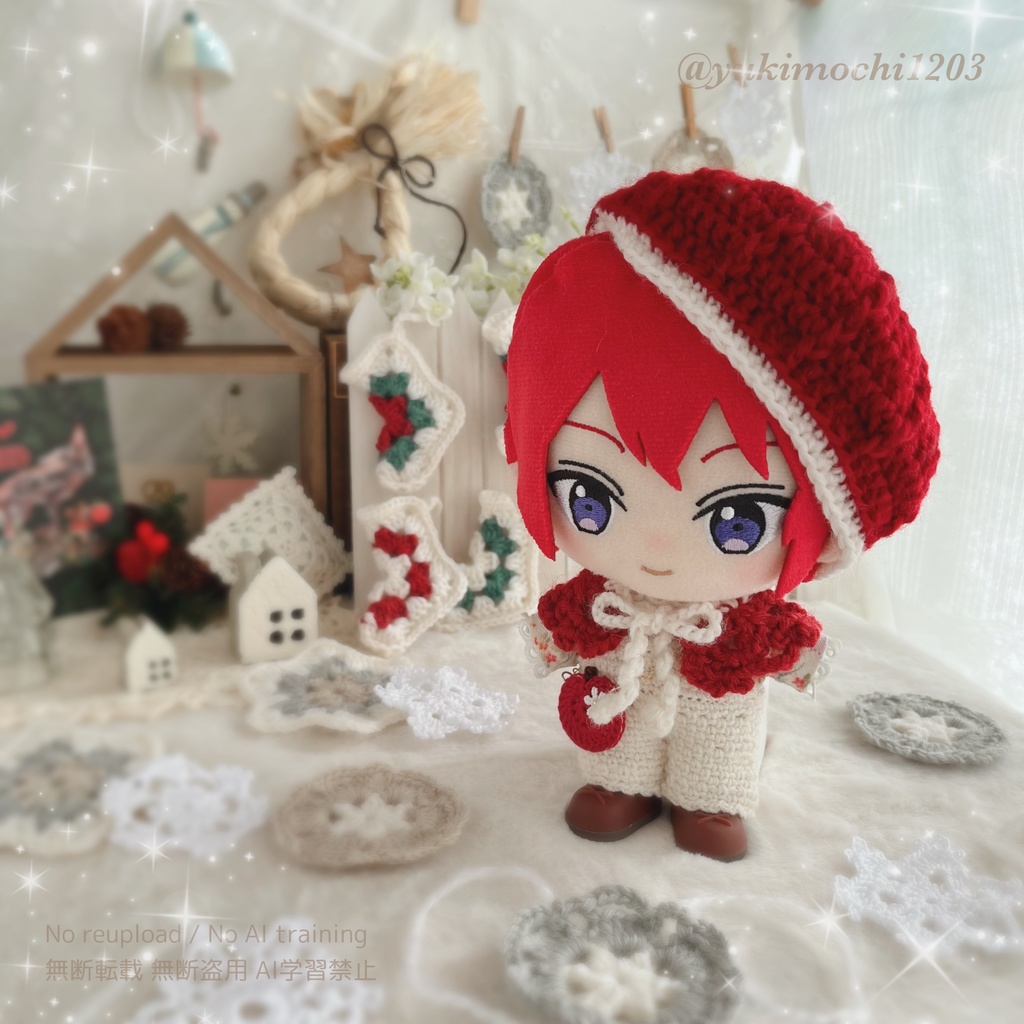 🍎ぬいぐるみ用りんごのベレー帽🍎