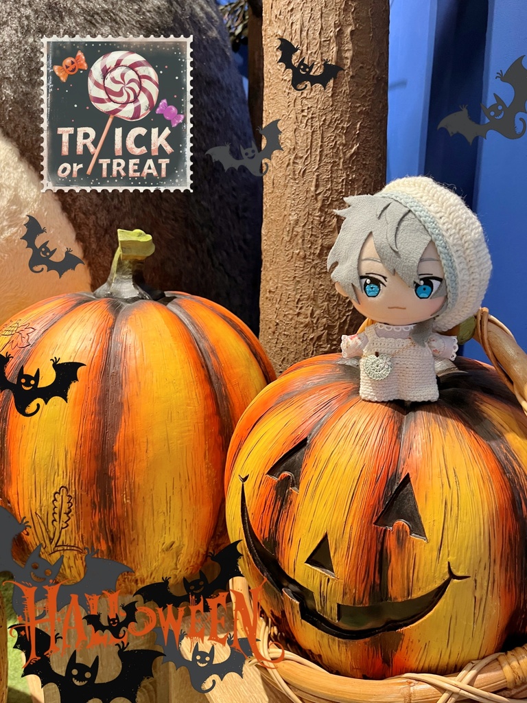 *ぬいぐるみ用半分りんごのベレー帽*