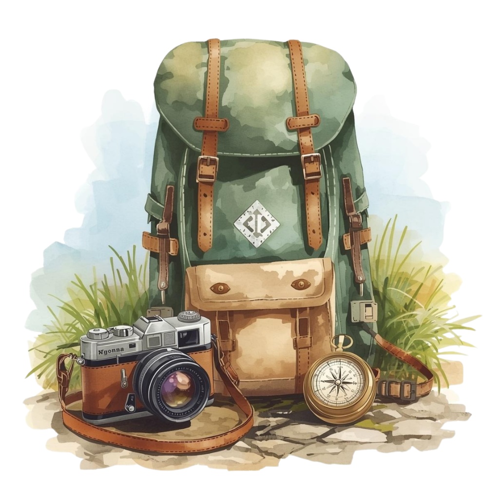 トラベルシリーズ・水彩風クリップアート 8点セット