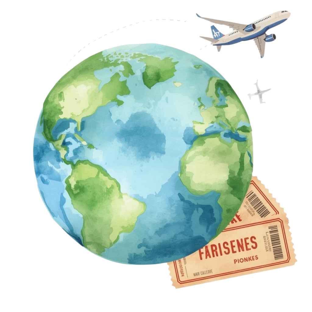 トラベルシリーズ・水彩風クリップアート 8点セット