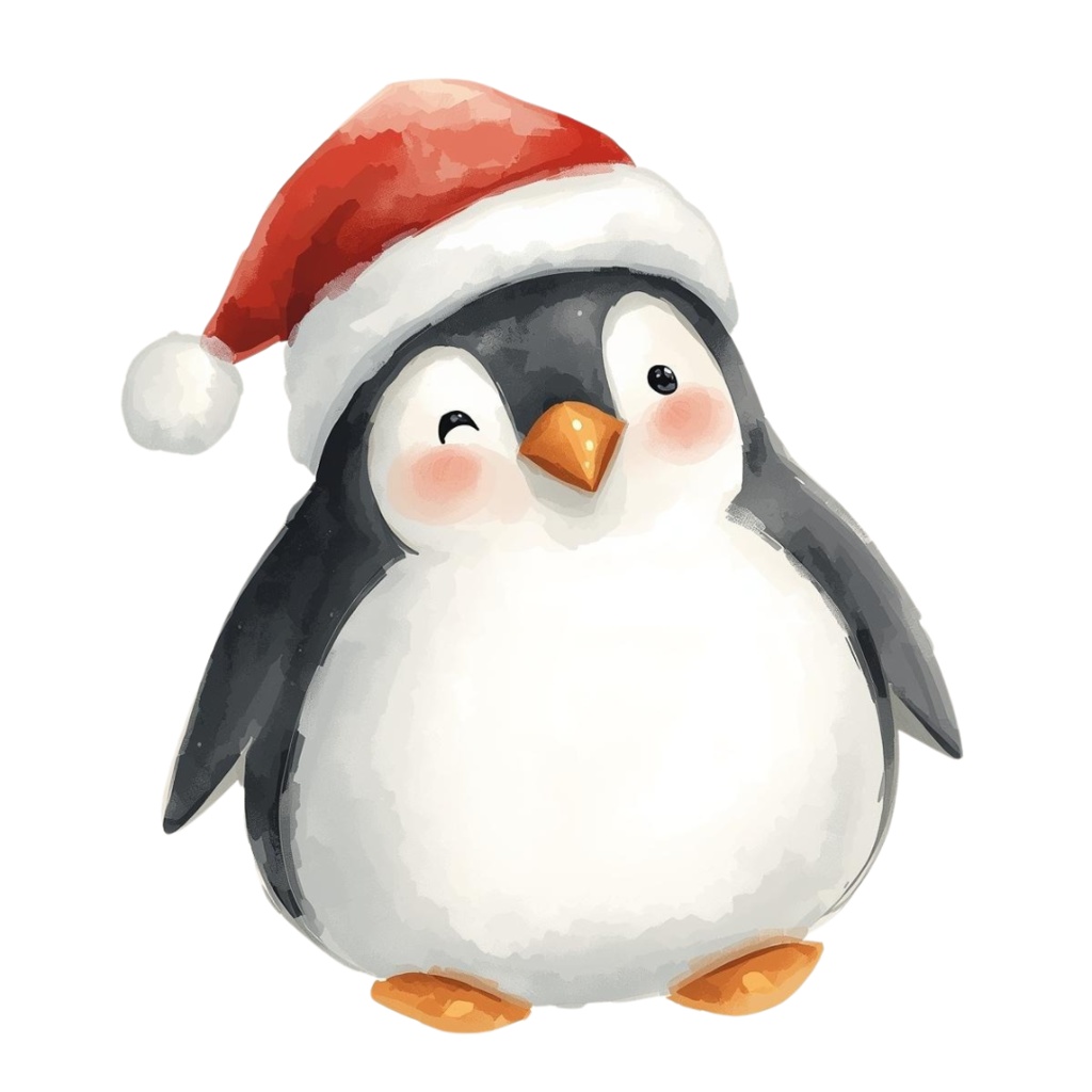 水彩クリスマスクリップアートセット – サンタ&クリスマスツリー&ホリデーイラスト21点