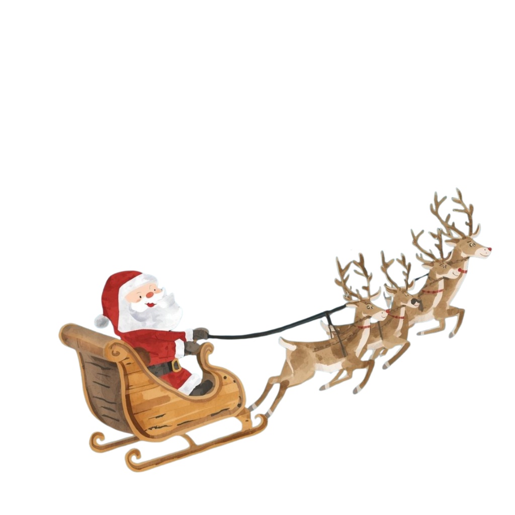 水彩クリスマスクリップアートセット – サンタ&クリスマスツリー&ホリデーイラスト21点