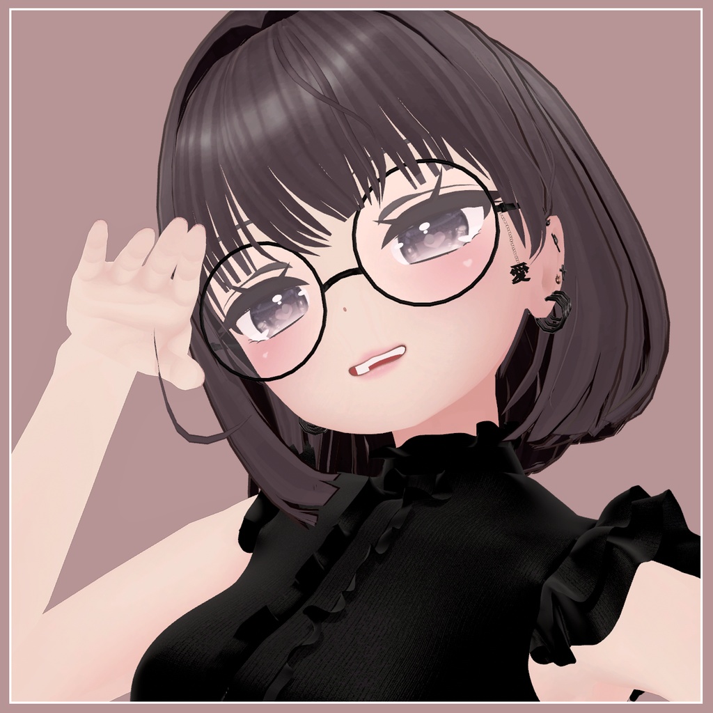 【VRChat想定】glasses with charm【PB設定済】