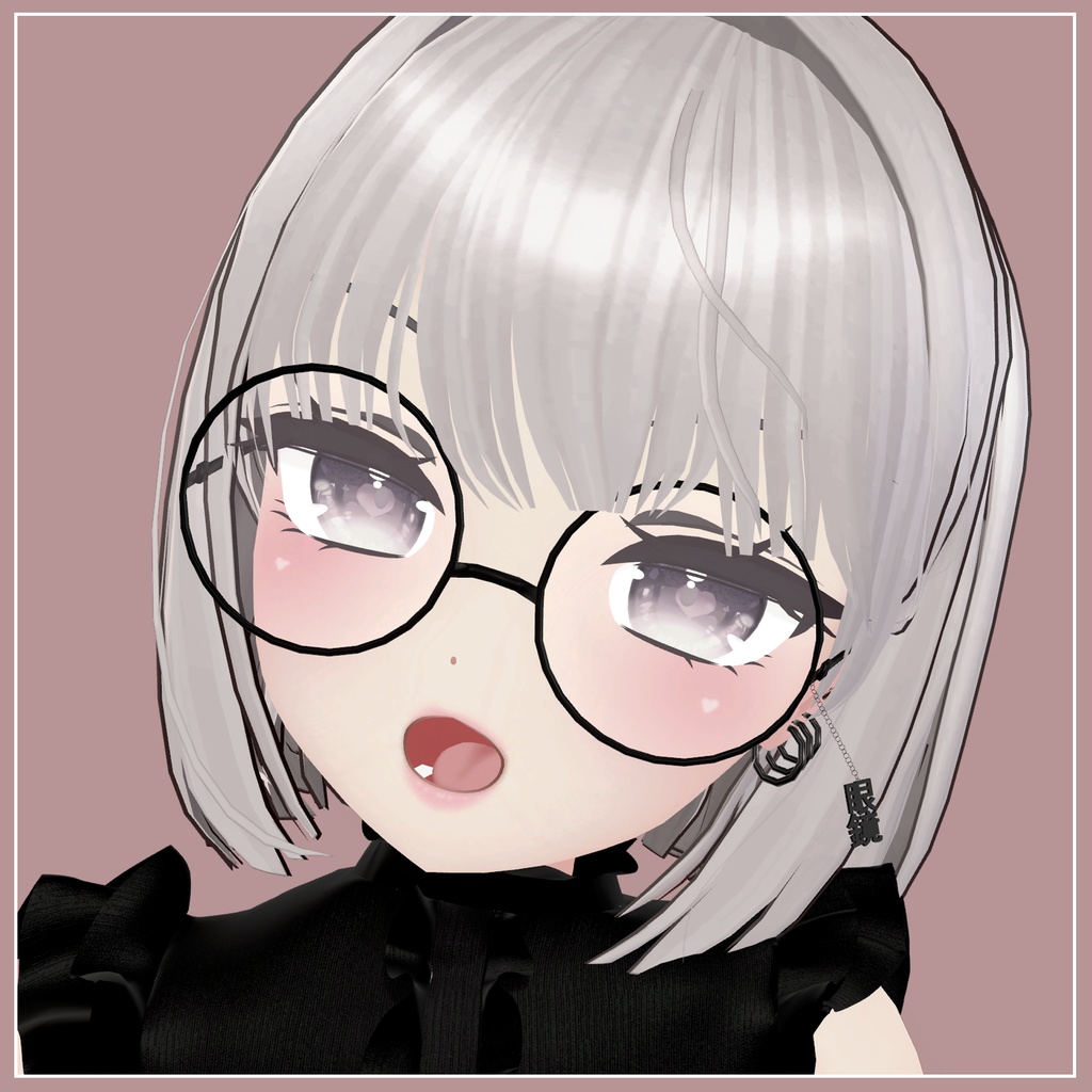 【VRChat想定】glasses with charm【PB設定済】