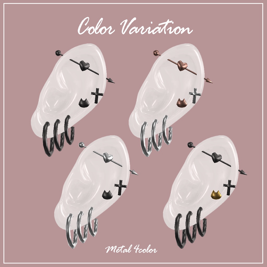 【森羅対応】Heart Arrow earring【VRChat想定】