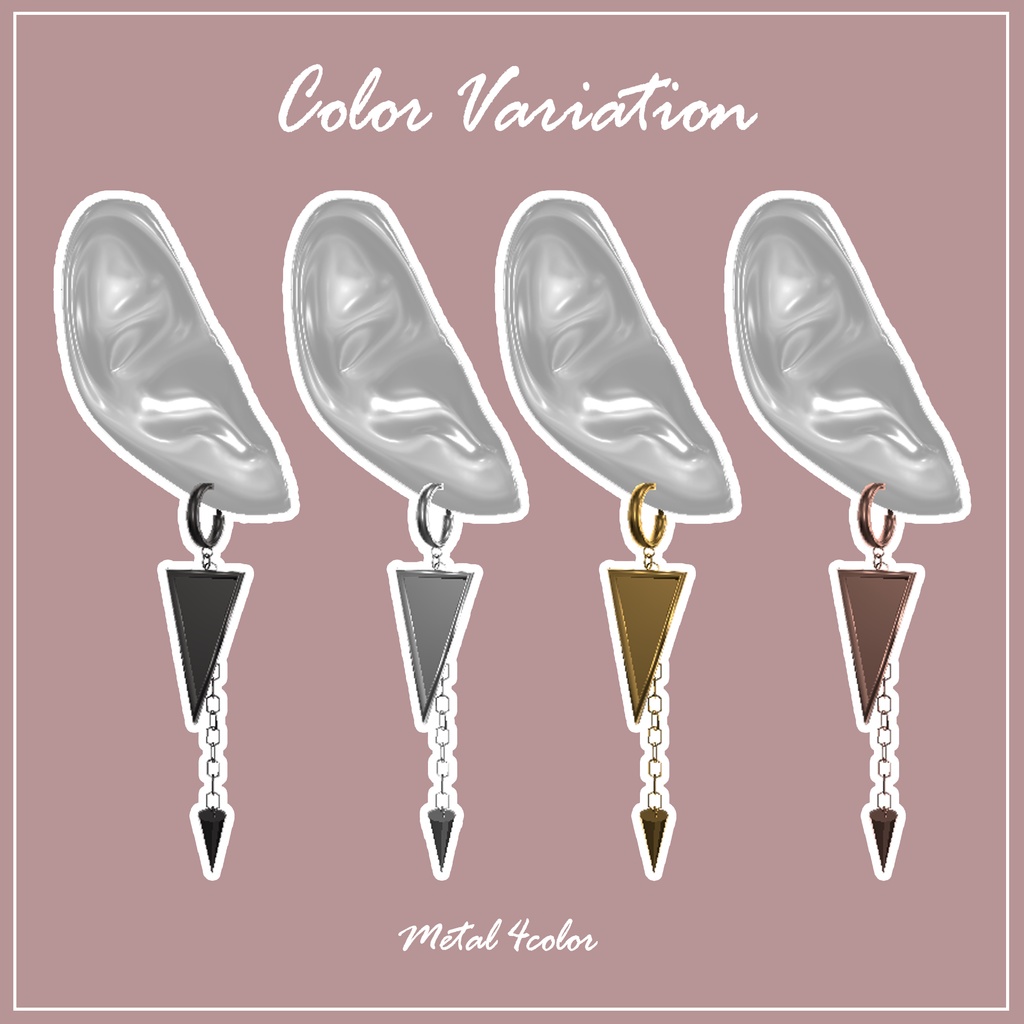 【VRChat想定】Triangle earring【PB設定済み】