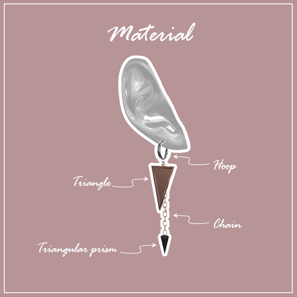 【VRChat想定】Triangle earring【PB設定済み】
