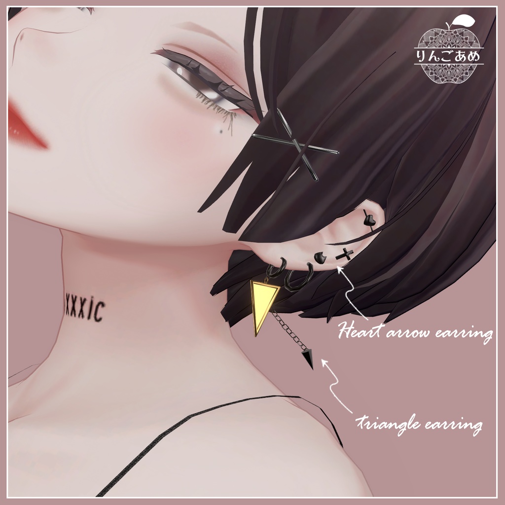 【VRChat想定】Triangle earring【PB設定済み】