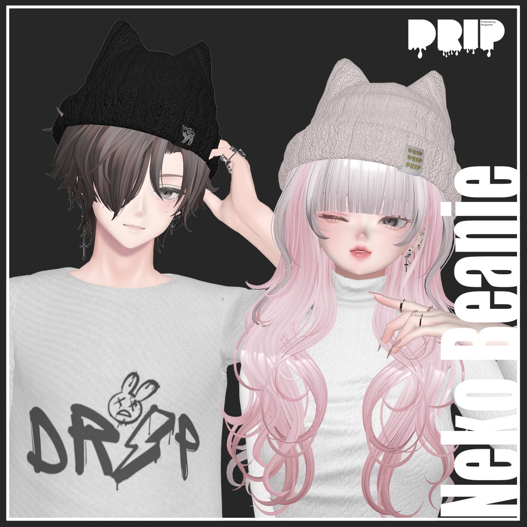 【VRChat想定】Neko Beanie【ニット帽】
