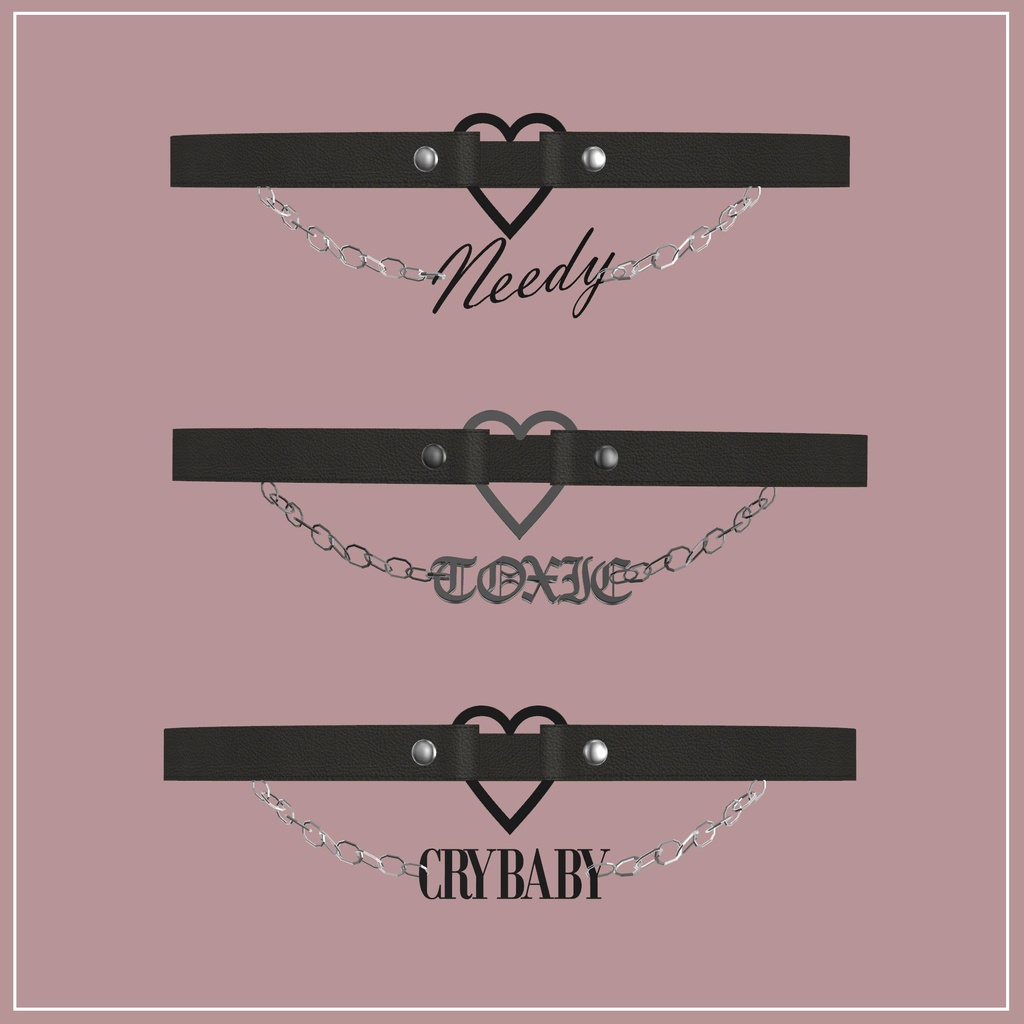 【VRChat想定】Text Choker【アクセサリー】