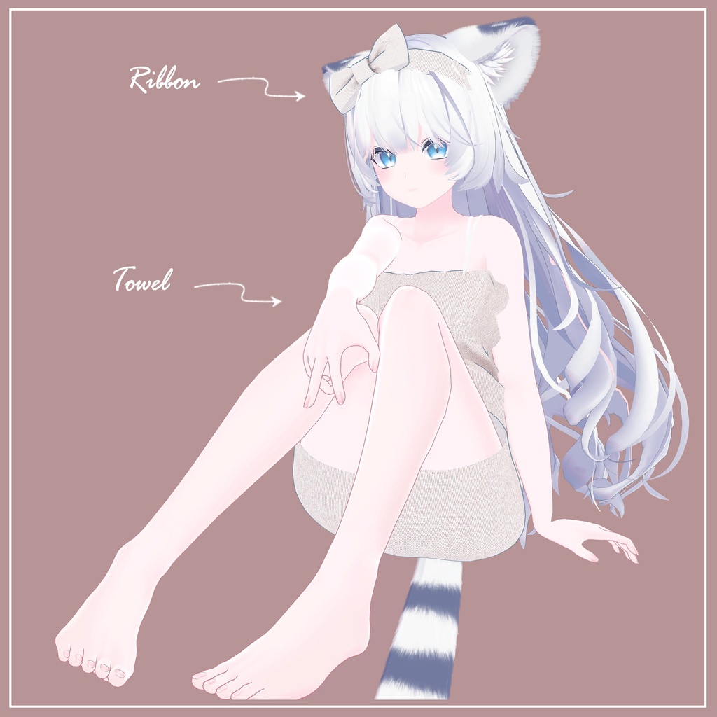 【複数アバター対応】Yuagari Towel【VRChat想定】