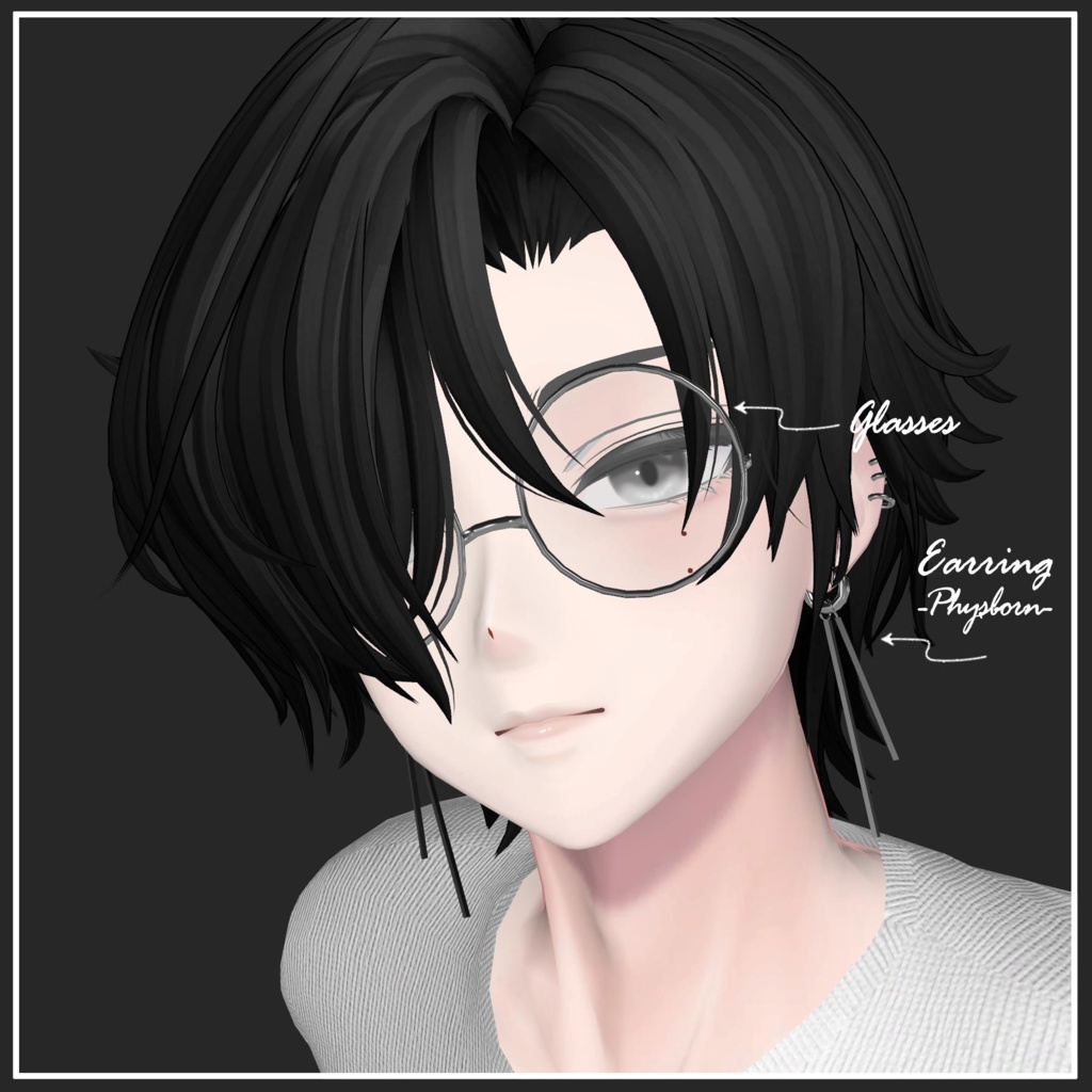 【複数アバター対応】Casual long knit【VRChat想定】