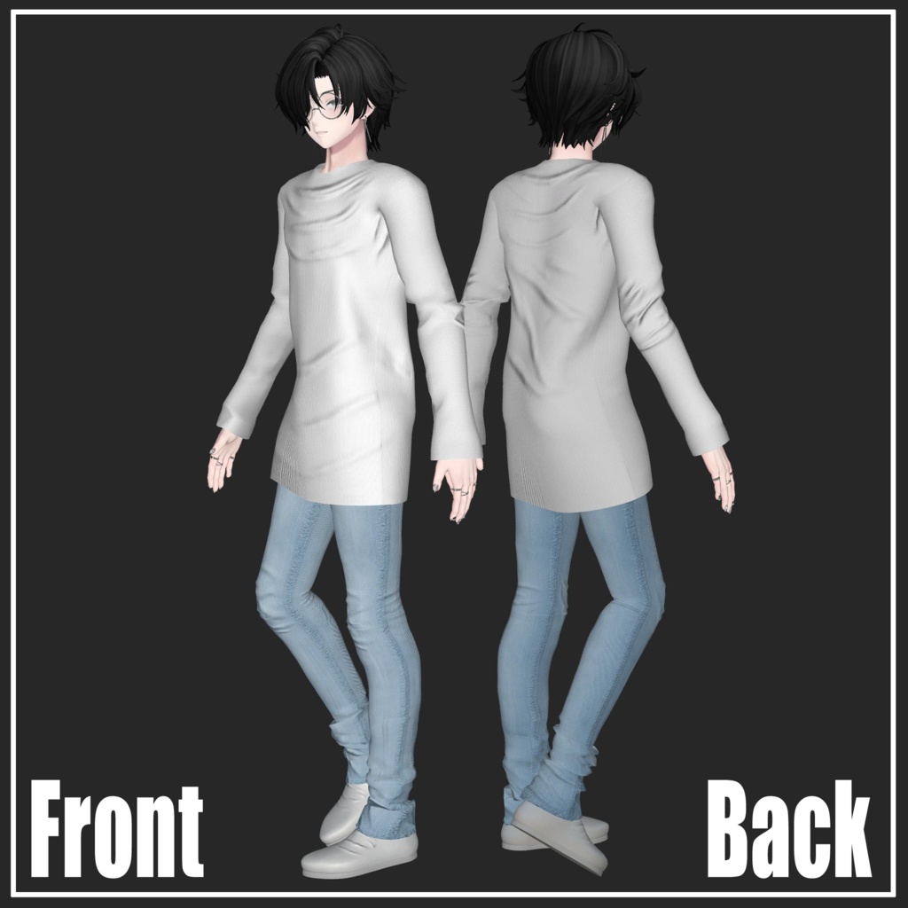 狛乃対応】Casual long knit【VRChat想定】 - DRIP - BOOTH