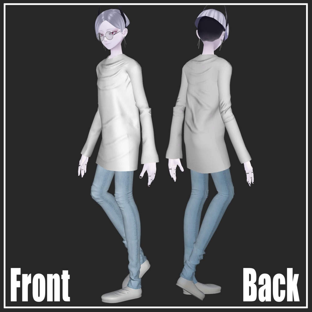 複数アバター対応】Casual long knit【VRChat想定】 - DRIP - BOOTH