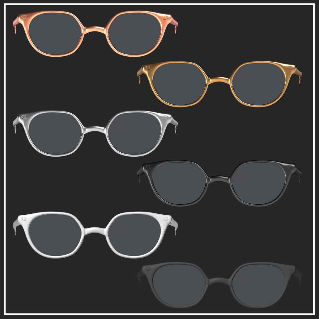 【VRChat想定】Wellington Glasses【アクセサリー】