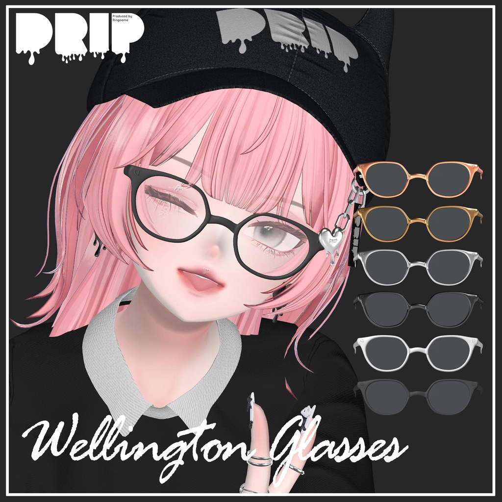 【VRChat想定】Wellington Glasses【アクセサリー】
