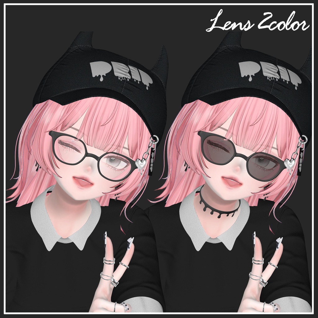 【VRChat想定】Wellington Glasses【アクセサリー】