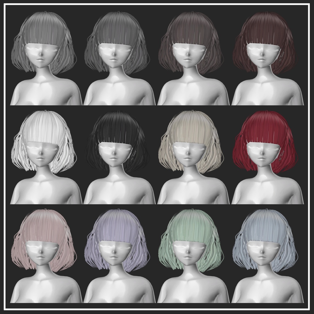 【複数アバター対応】Airy Bob【VRChat想定】