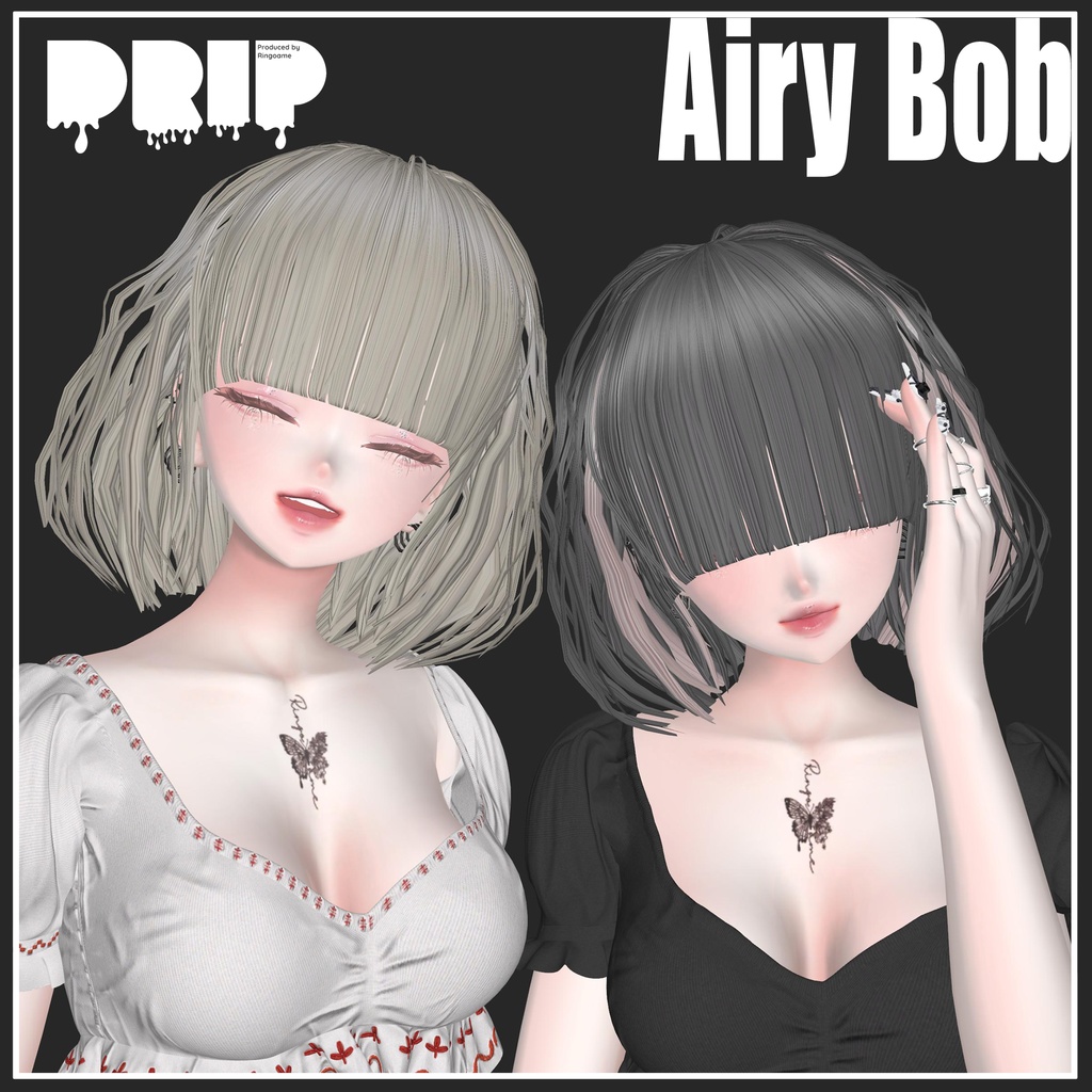 【複数アバター対応】Airy Bob【VRChat想定】