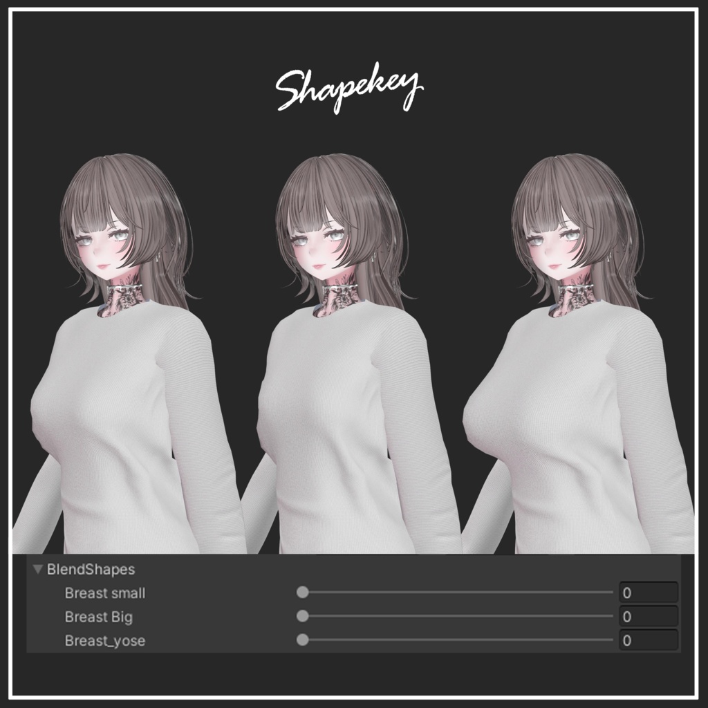 【ラシューシャ対応】Casual long knit【VRChat想定】