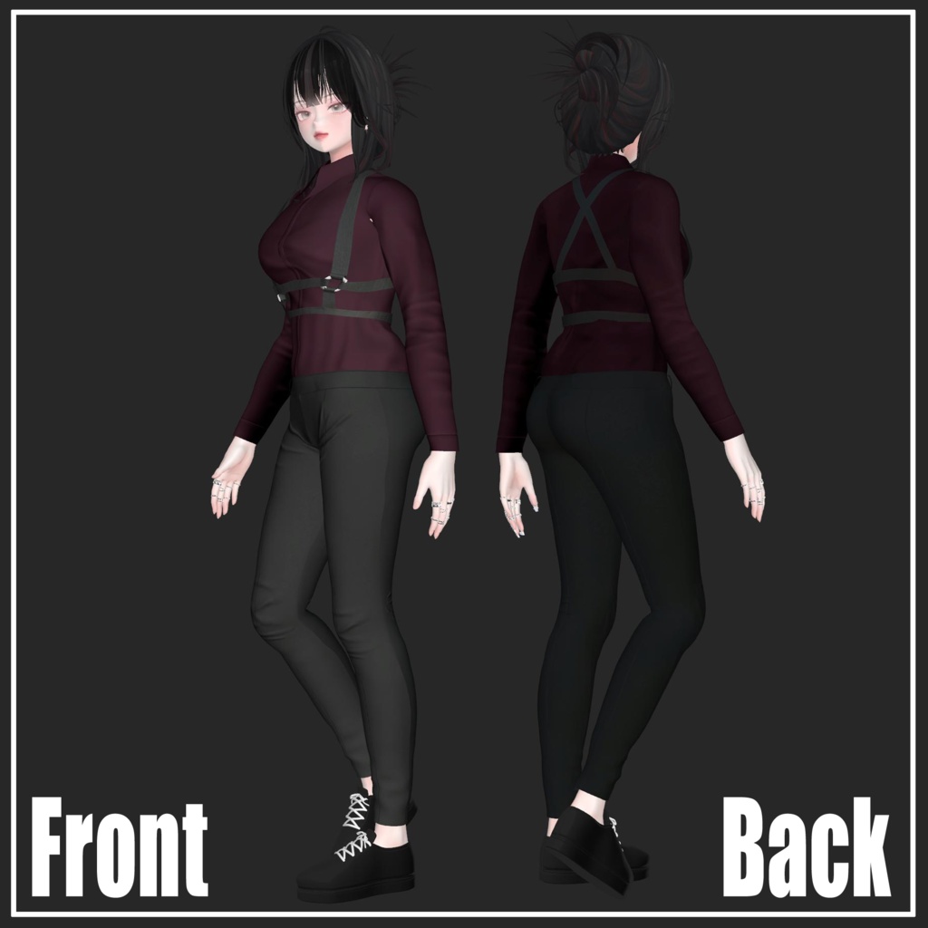 【複数アバター対応】Body garter For Girls【VRChat想定】