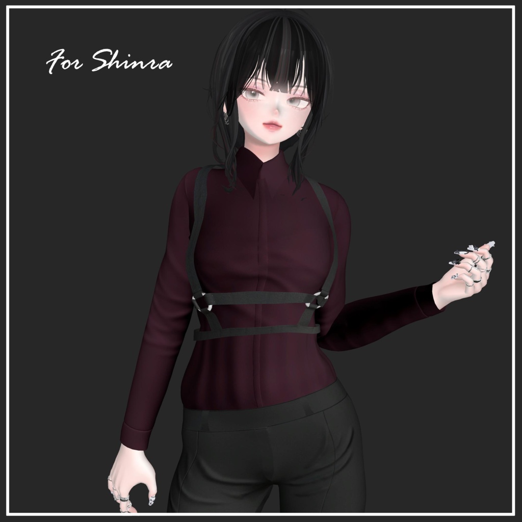 【複数アバター対応】Body garter For Girls【VRChat想定】