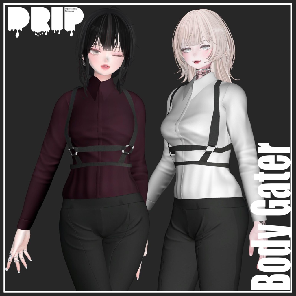 【複数アバター対応】Body garter For Girls【VRChat想定】